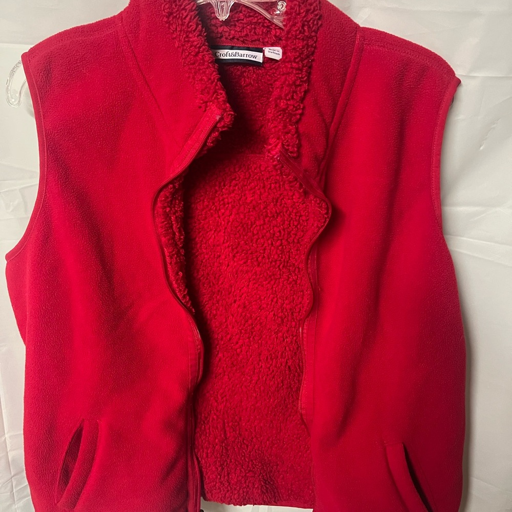 Croft & Barrow Vibrant Red Fleece Vest